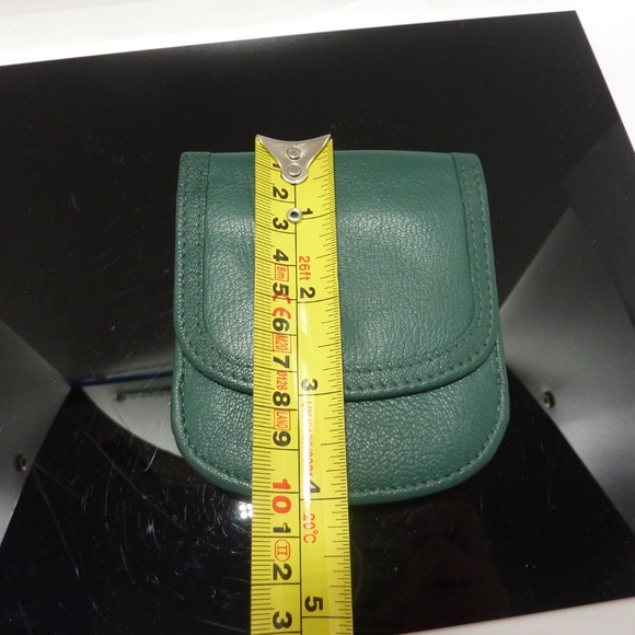 Taxi Wallet GREEN Soft Leather Compact Front Pocket Folding Wallet CARDS COIN - Picture 6 of 8